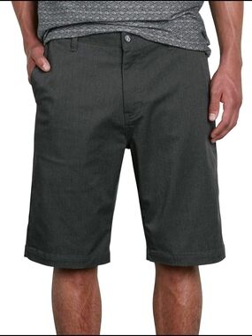 Volcom Vmonty Men's Charcoal Flat-Front Shorts